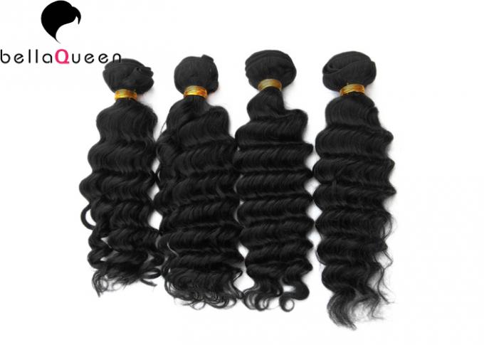 Trama profonda nera naturale dei capelli di Wave 6A Remy estensioni dei capelli umani di 100 per cento per le ragazze